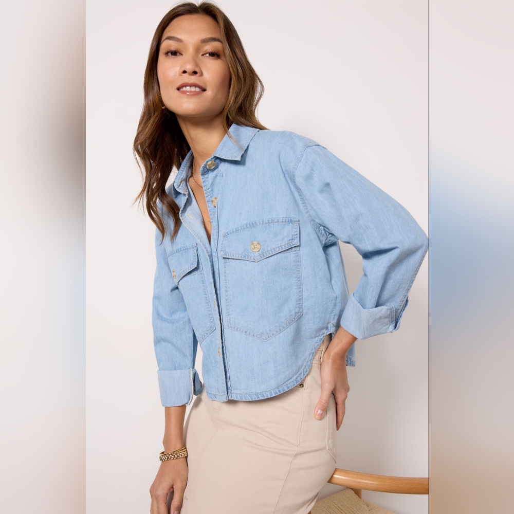 Z Supply Sunseeker Chambray Shirt Jacket Size Small